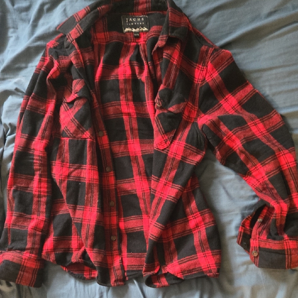 Jack by BB Dakota Men's Red and Black Checkered Shirt